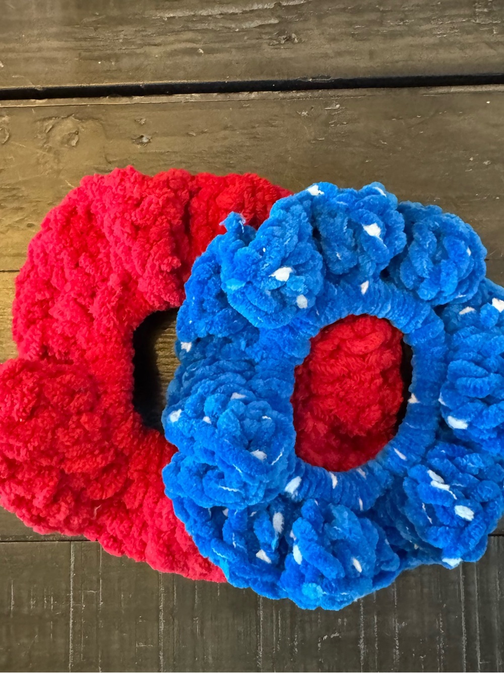 Colorful Large Fluffy Rainbow Scrunchie NEW! Set of 2!